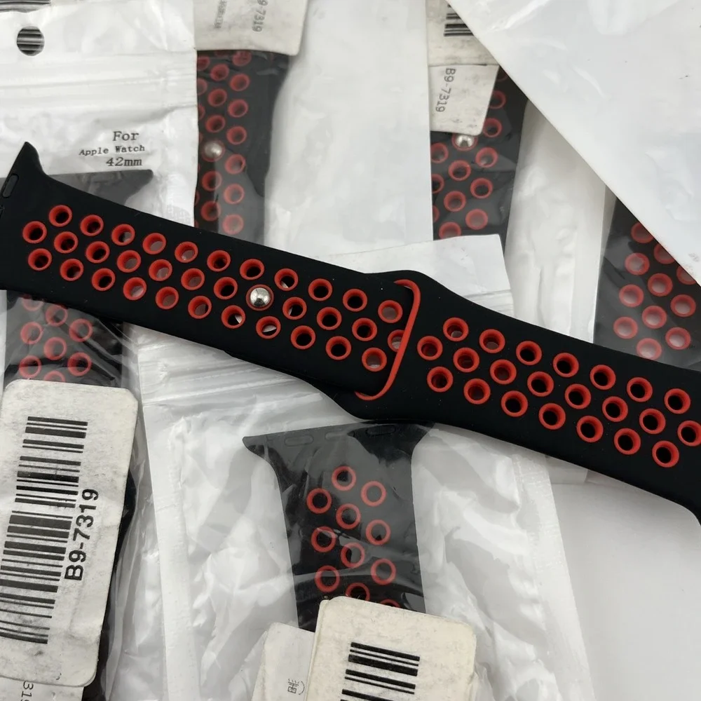Lot of 11 Apple Watch‎ Bands 42mm Black/Red